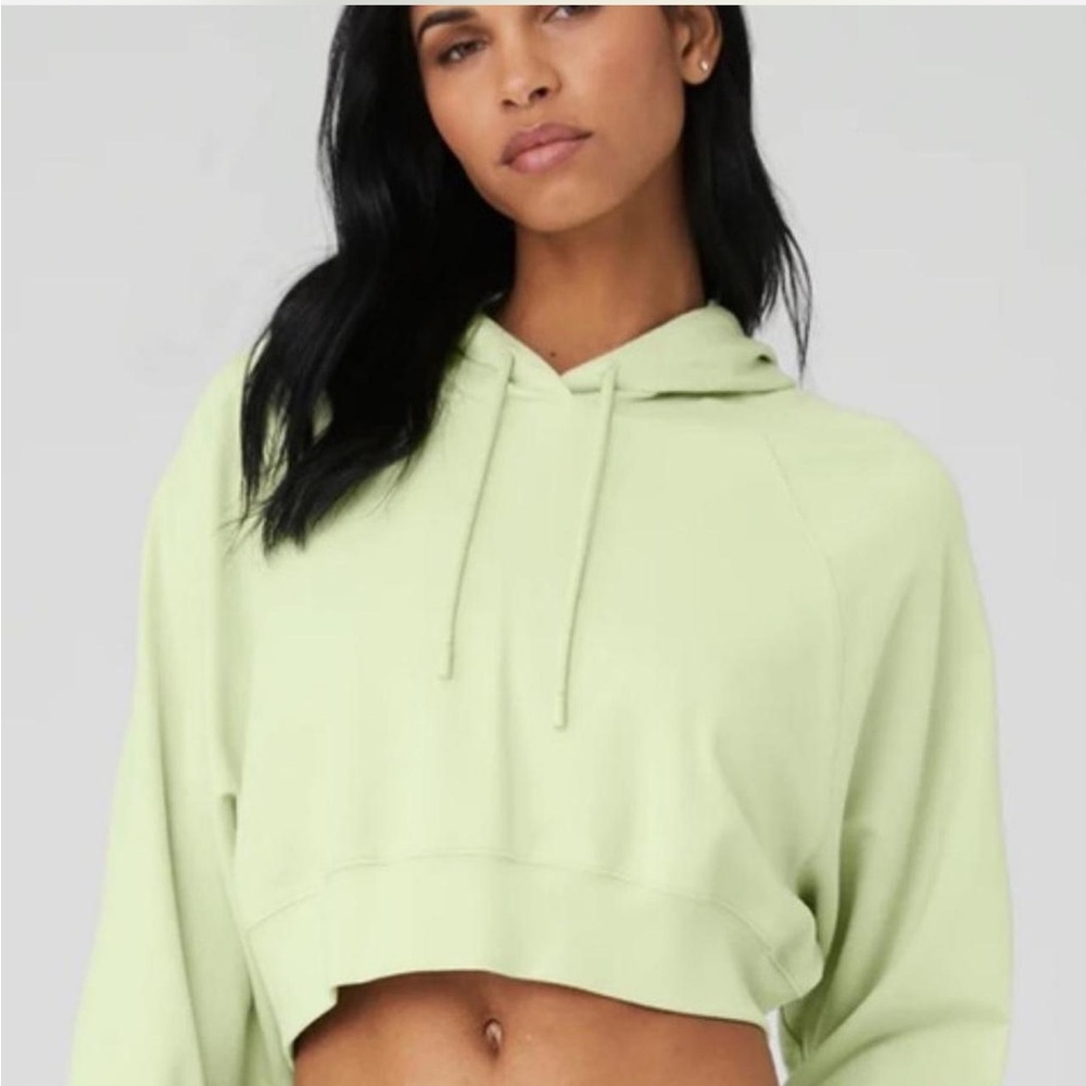 ALO Yoga Mint Green Cropped Hoodie